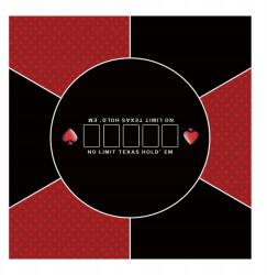  LaiEr Póker Szőnyeg 120x120 cm Gumi Csúszásgátló Vízálló Piros