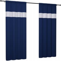 NOW-ART Kész függöny, sima, 145x220, függönyök a nappaliba, méret- és színválaszték (Zasłonki butelkowa zieleń granatowy)