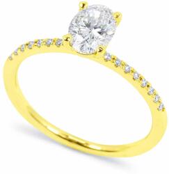 White & Black Labor ovális gyémánt eljegyzési gyűrű - Celeste - 0, 9 karát - IGI (AU13958)