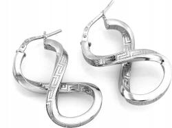 Lovrin Női ezüst fülbevaló 925 merev hosszú végtelen görög mintával