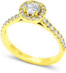 White & Black 0, 58 karátos gyémánt eljegyzési gyűrű - Halo - IGI (AU13988)