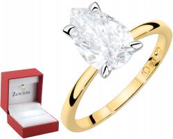 ZŁOCISTO Arany Gyűrű Laboratóriumi Gyémántokkal 585 Arany Modern Ajándék (DLA DZIEWCZYNY NARZECZONEJ) - allegro - 711 400 Ft