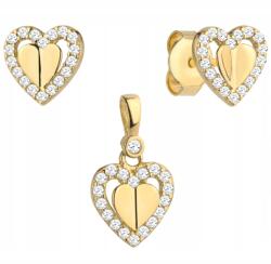 Lovrin Arany szív 3D fülbevaló és medál szett 585 1.71g (58715527)