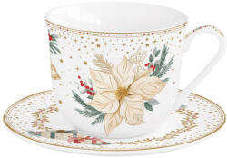Easy Life Karácsonyi porcelán csésze szett 370ml Fehér Mikulásvirág