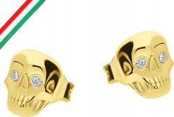 Lovrin Ezüst női fülbevaló 925 aranyozott koponya 3d 2, 15g divatos nőknek (Lovrin 73581)