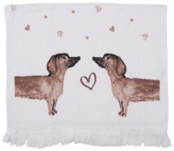 Clayre & Eef Konyhai kéztörlő - 40x66cm - 100% pamut - Dachshund Love