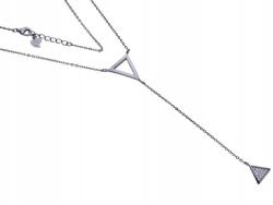 Lovrin 925-ös ezüst nyaklánc háromszögekkel és cirkónia kövekkel, 3, 3 g, ajándékba is adható medállal (Lovrin 53178)