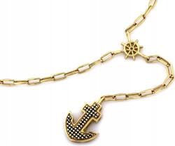 Lovrin Arany nyaklánc 585 Ster horgony fekete ródiummal, divatos minta 14k ajándék (Lovrin 58395)