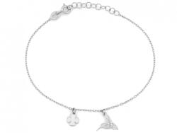 Lovrin Női ezüst karkötő 925-ös, négylevelű lóherével és kolibrivel, 20 cm hosszú, divatos (63521397)