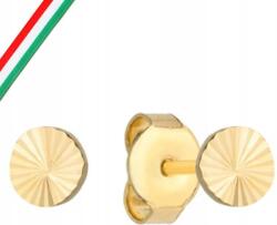 Lovrin Aranyozott, 585-ös aranyból készült, gyémántcsiszolású, díszített karika fülbevaló, elegáns mintával, ajándéknak (Lovrin)