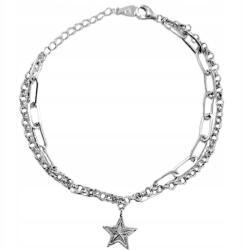 Lovrin Dupla ezüst karkötő 925 csillaggal, mutatós, ajándékba, divatos minta (Lovrin108256)