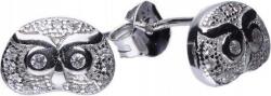 Lovrin Ezüst fülbevaló 925 bagoly cirkóniával 1, 93g látványos ezüst ékszer (Lovrin 48590)