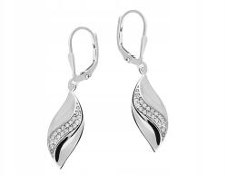 Lovrin 925-ös ezüst ékszerszett, hullám design cirkónia kövekkel, 5 darabos exkluzív szett ajándékba (Lovrin 67488)