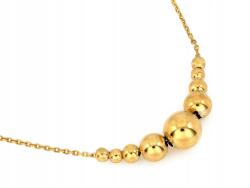 Lovrin Aranyozott ezüst nyaklánc 925-ös, golyókkal, 2.75g, nőknek, ajándékba, divatos (60214691)