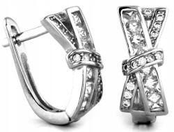 Lovrin 925-ös ezüst fülbevaló "x" jellel, cirkónia kövekkel, angol kapcsos (Lovrin 67897)