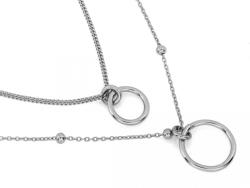 Lovrin Ezüst kétsoros nyaklánc golyókkal és karikákkal 925-ös finomságú, 3.68g súlyú, ajándéknak is kiváló (60206438)