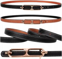 EdiBazzar Női kétoldalas bőr öv valódi bőr arany csattal, kétszínű (Dwustronny pasek damski skórzany dwukolorowy)