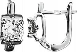 Lovrin 925-ös ezüst női fülbevaló, fehér cirkónia kövekkel, angol kapcsos, ajándék (Lovrin 73555)