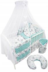 Ankras 12 Részes Gyerek Ágyneműhuzat Garnitúra Kiságyba! (ANIMALS P-12 120/90/180 szyfon ZIELONY)