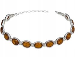 Lovrin Elegáns, 925-ös ezüst, moduláris női karkötő borostyán kövekkel