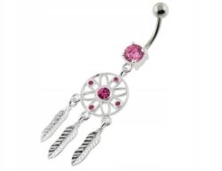 Lovrin Ezüst 925 köldökpiercing álomfogóval, ajándékba, látványos mintával, divatos (Lovrin 63196)