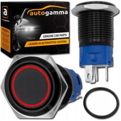 Auto Gamma Univerzális 12V-os 16mm-es nyomógomb Led háttérvilágítással, bistabil