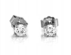 Lovrin 925-ös ezüst fülbevaló cirkónia kövekkel, divatos, fülhöz simuló, ezüst foglalatú bedugós kivitel (Lovrin)