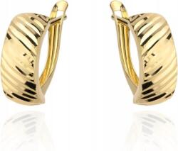 Lovrin Arany fülbevaló lemezkék 585 diémántozott angol záras 14k ajándék