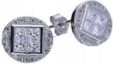 Lovrin Ezüst fülbevaló 925 kerek cirkónia kövekkel 2, 00g női ezüst látványos (Lovrin 48201)