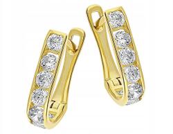 Lovrin Arany fülbevaló 585 finom vesszőkkel, cirkónia kövekkel díszítve, 1, 13g ajándékba (Lovirn71041)