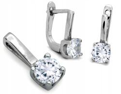 Lovrin Ezüst ékszerszett 925-ös finomságú ezüstből. Ezüst fülbevaló és medál cirkónia kővel (Lovrin)