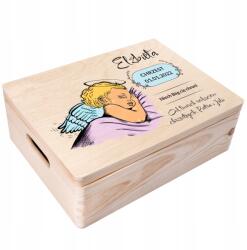 Creative Deco Emlékdoboz keresztelőre gravírozott ajándék szent keresztelő emlék 40x30 (JANCDSD140CUSTOMBAPTISMANGELFBM)