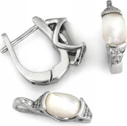 Lovrin Ezüst ékszerszett 925 fülbevaló medál cirkónia gyöngyház (Lovrin)