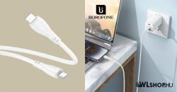BOROFONE USB-C/lightning adat/töltőkábel 1m PD27W Borofone Energy BX121 - Fehér (BX121ci-02)