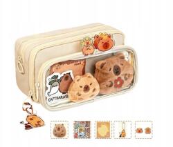  Nagy méretű 10 paneles kapibara tolltartó 11 kiegészítővel 22 x 13 cm Bézs (6977652564768)