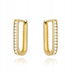 Lovrin Divatos arany fülbevaló 585-ös finomságú, cirkónia kövekkel díszített, angolkapcsos, ajándéknak is kiváló (Lovrin)