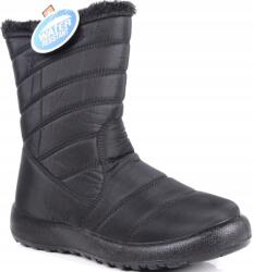 News Téli Hótaposó Cipzáras Vádliközépig Érő Kényelmes Fekete Bélelt Cipő 37-ES (3044 CZARNY)