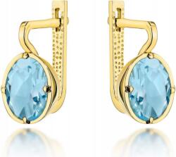 Lovrin Arany fülbevaló 585 topáz kővel, ovális, angol záras, ajándéknak is kiváló, 14 karátos (Lovrin)