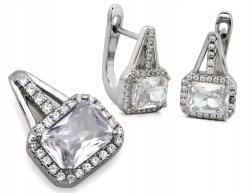 Lovrin Ezüst 925 téglalap fülbevaló és medál szett cirkónia kövekkel, ideális ajándék (Lovrin)