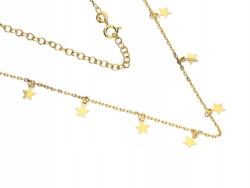 Lovrin 925-ös ezüst női nyaklánc, aranyozott, csillagokkal és divatos medállal (Lovrin 64519)