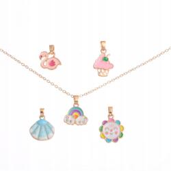  Női Nyaklánc Medállal, 925-ös Ezüst, Pillangó, Szivárvány, Ajándék, 5 Charmmal/Dísszel (B0CN9RMVSX)