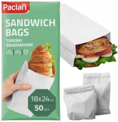 Paclan 50 Db Papír Zacskó Szett Ebédhez, 18X24 CM, Iskolába, Irodába (136002)
