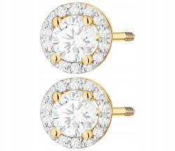 ZŁOCISTO Arany Fülbevaló Behajtható Gyémántok Stiftes Fehér Szafírok Arany 585 (DLA DZIEWCZYNY NARZECZONEJ)