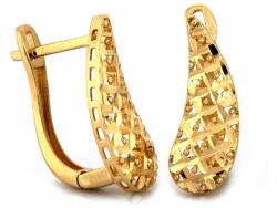 Lovrin Arany fülbevaló 585-ös finomságú, angol kapcsos, csillogó csepp alakú, 2, 39g, ajándék nőknek