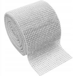 NOW-ART Dekoratív Cirkónia Szalag 12CM 9m Tekercs (TAŚMA CYRKONIE DEKORACYJNA DIAMENTY)