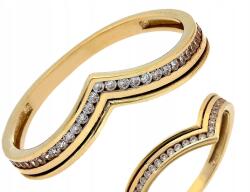 Lovrin Sárga arany gyűrű 375 9k cirkóniákkal 1.18g 11-es méret Ajándék (45935569)