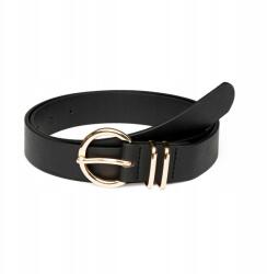  Női fekete bőr öv nadrághoz, arany csattal, divatos és elegáns (Czarny pasek damski skórzany do spodni klamra)