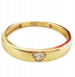 Lovrin Arany gyűrű 585 finom karika szívvel és divatos cirkónia kövekkel (Lovrin108349)