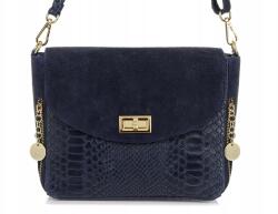 Beltimore Olasz bőr kézitáska postás táska kígyóbőr velúr bőr névjegykártyatartó táska (T96navy)