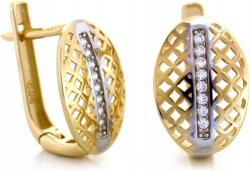 Lovrin Arany fülbevaló 585 fehér arannyal és cirkónia kövekkel, elegáns ajándéknak, 14 karátos